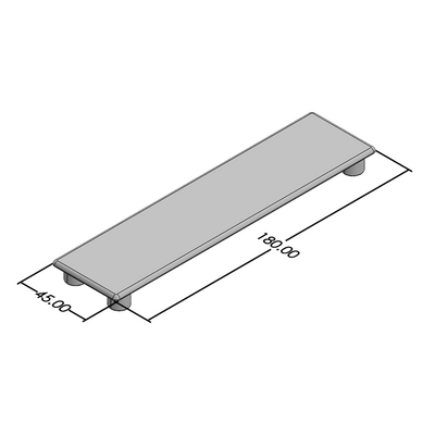 60-150-2 MODULAR SOLUTIONS POLYAMIDE PART END CAP 45MM X 180MM LIGHT GRAY